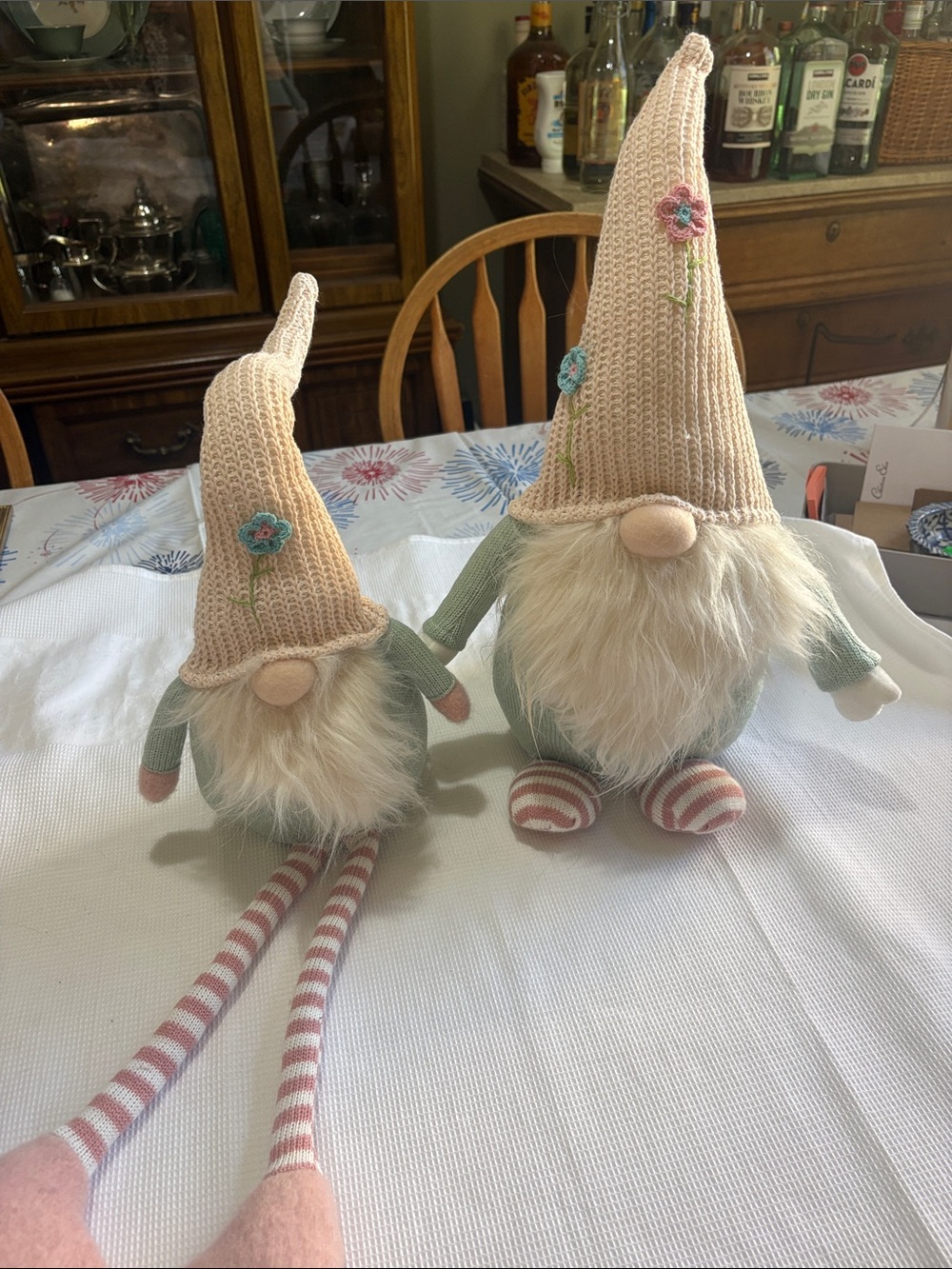Set of 2 plush Spring themed gnomes
